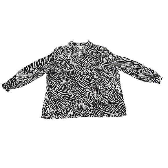 Allison Daley 18 Zebra Statement Blouse Artwear Oversized Bold Graphic Retro - Picture 10 of 12